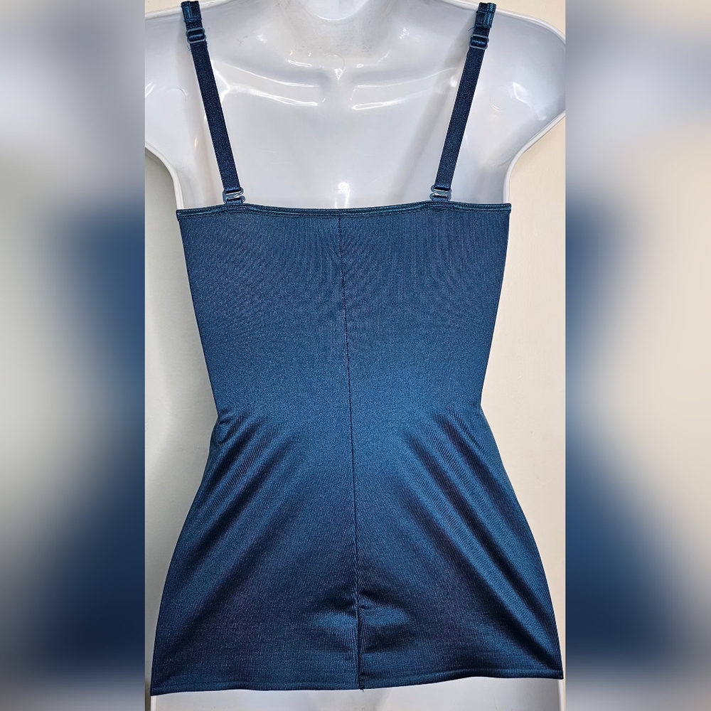 Ruby Ribbon Size 32 Teal Blue Lace Trim Camisole Tank Shaping Cami - Picture 6 of 13